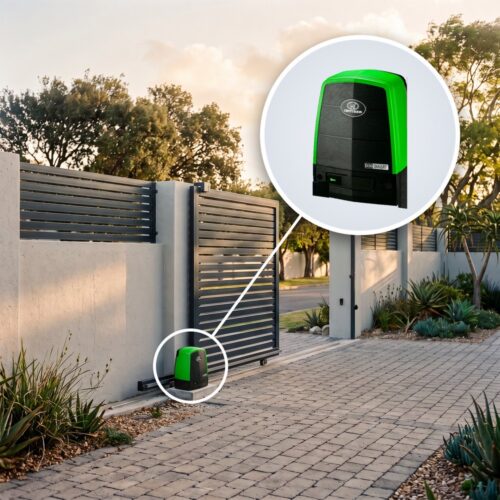 Centurion D20 SMART gate motor on a sliding gate at a South African home
